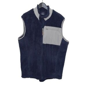 Charles River Apparel Men's Fleece Newport‎ Vest Full Zip Size XL Navy Blue Gray